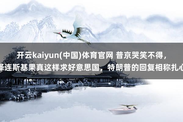 开云kaiyun(中国)体育官网 普京哭笑不得，泽连斯基果真这样求好意思国，特朗普的回复相称扎心
