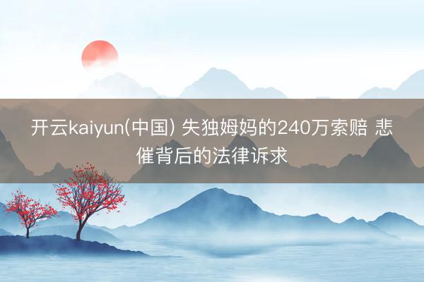 开云kaiyun(中国) 失独姆妈的240万索赔 悲催背后的法律诉求