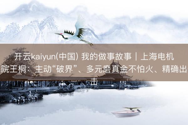 开云kaiyun(中国) 我的做事故事｜上海电机学院王桐：主动“破界”、多元磨真金不怕火、精确出击