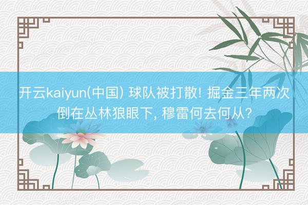 开云kaiyun(中国) 球队被打散! 掘金三年两次倒在丛林狼眼下， 穆雷何去何从?